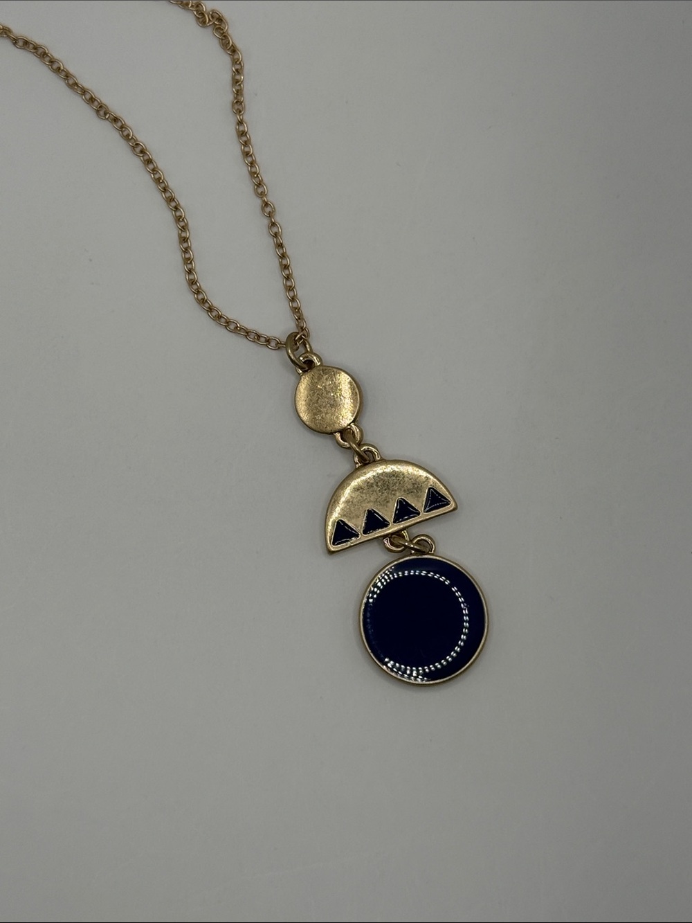 Elegant Blue Pendant Gold Plated Necklace